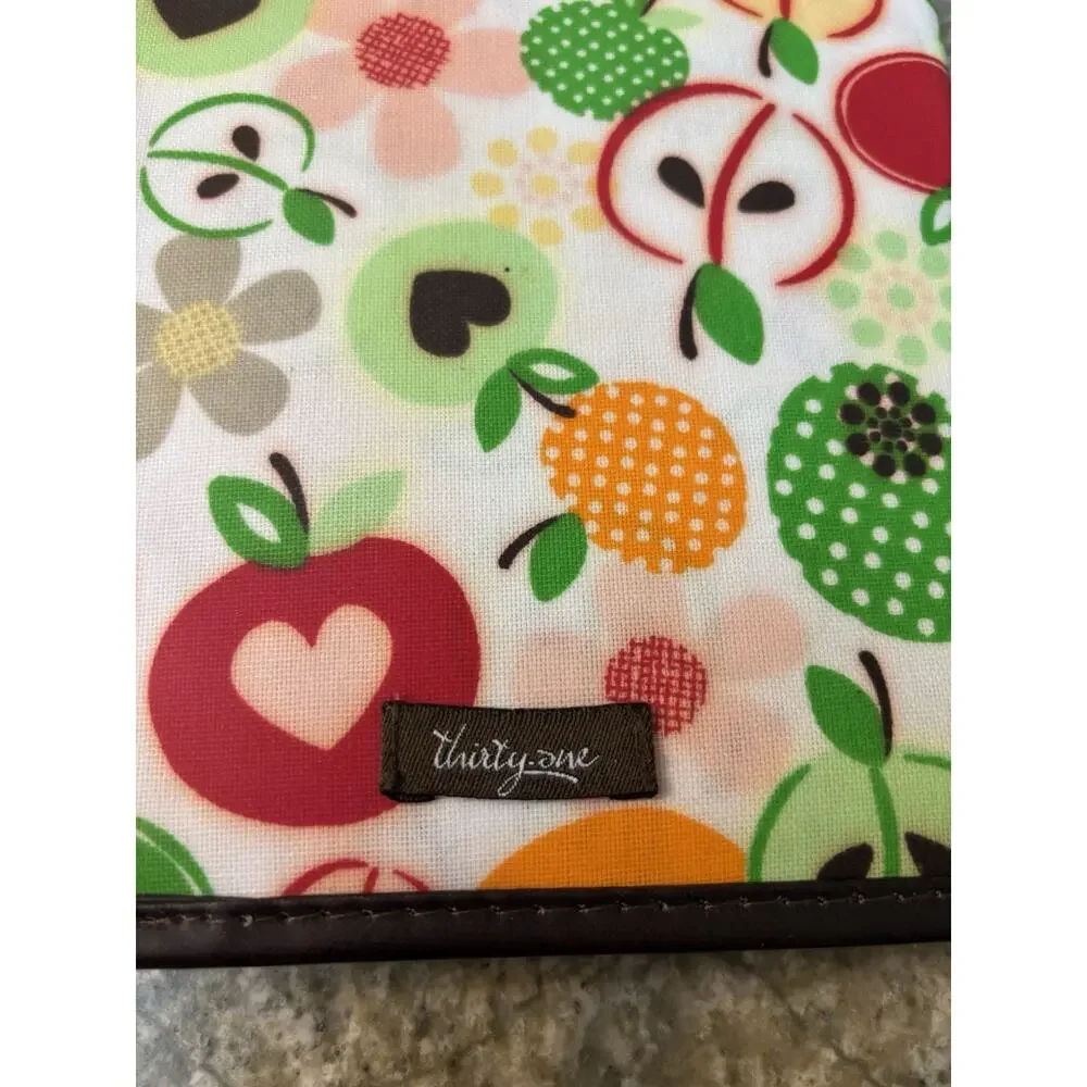 Thirty-One Multicolor Fabric Women's Organizer Day Planner Apple Floral Notepad